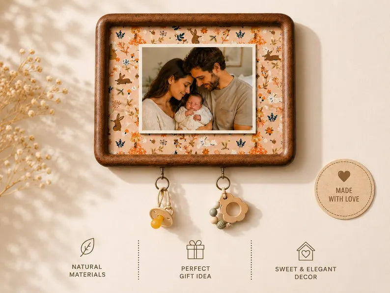 Newborn keepsake photo frame for baby shower and baptism gifts